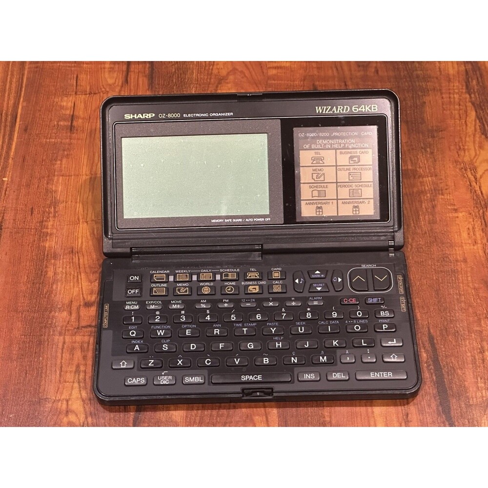 Vintage Sharp Wizard 64KB OZ-8200  Electronic Organizer - Untested!